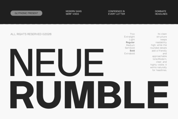 Neue Rumble Typeface Review for Web Design