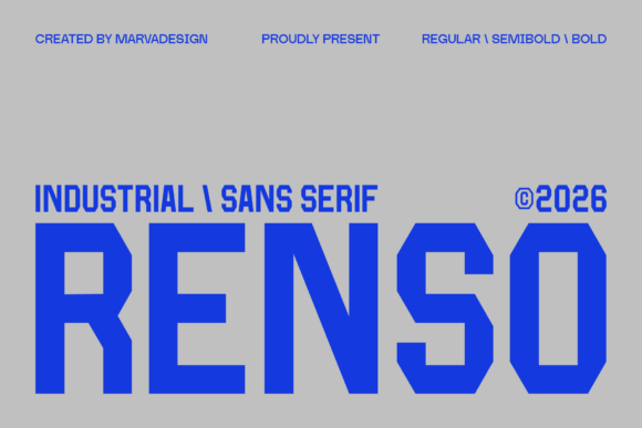 Renso Typeface: Bold Industrial Strength for Modern Brands